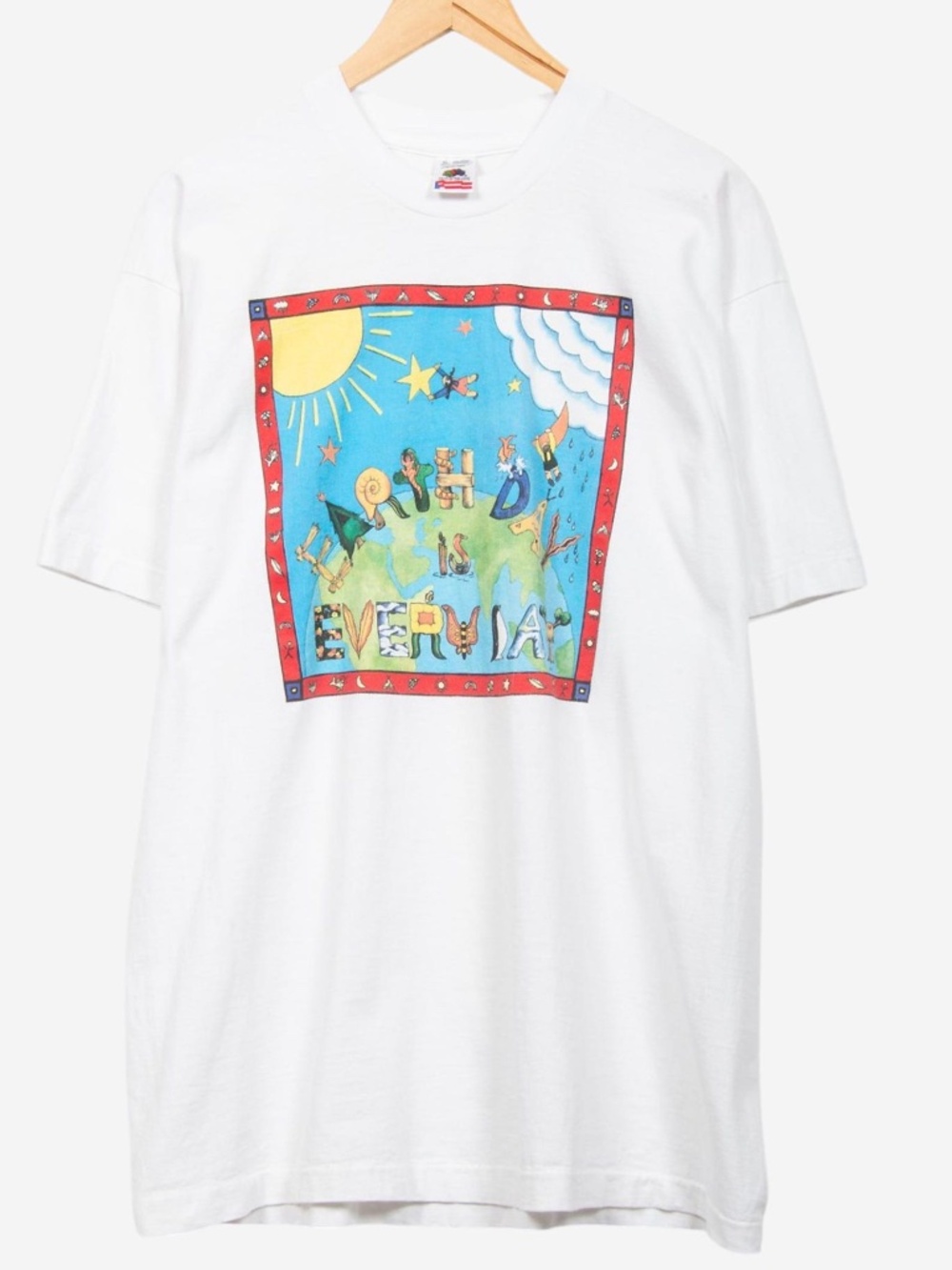 vintage 90s "earth day is everyday" animal nature single stitch crewneck t-shirt